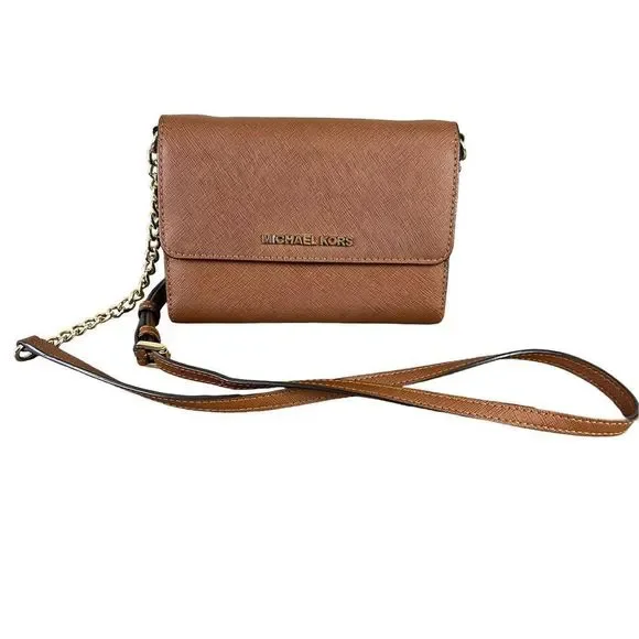 Michael Kors Jet Set Saffiano Leather Tan Crossbody - Picture 11 of 11